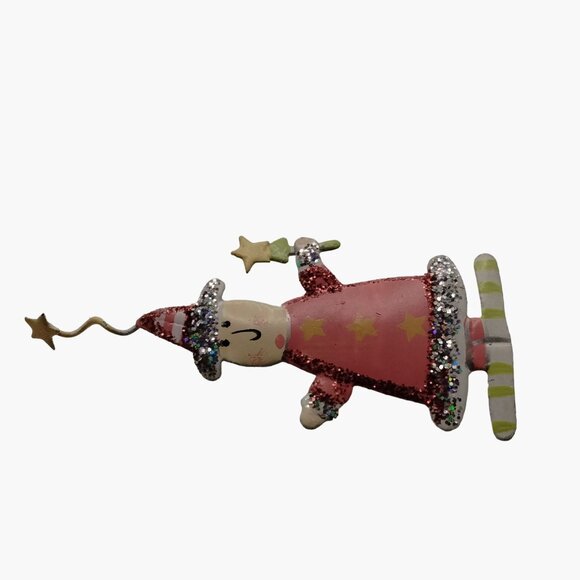 Whimsical Glittery Wizard Pin Birthday Brooch Hand Painted - Picture 2 of 4